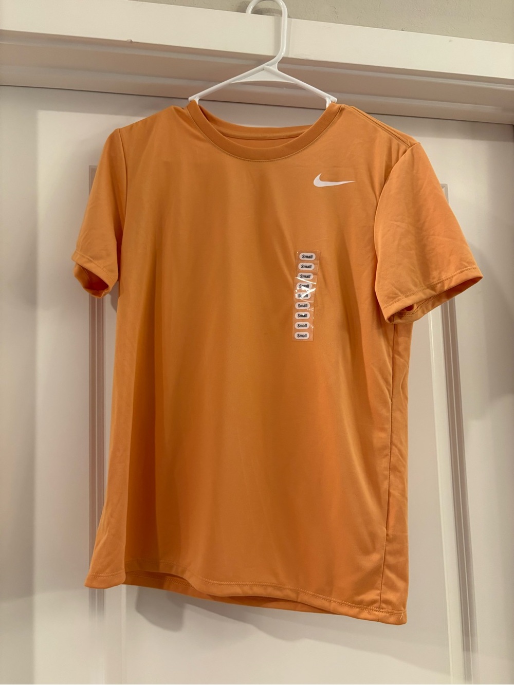 Nike Orange Short-Sleeve Athletic Tee with White Swoosh
